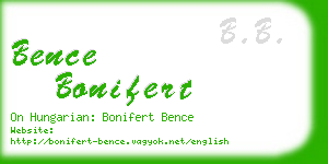 bence bonifert business card